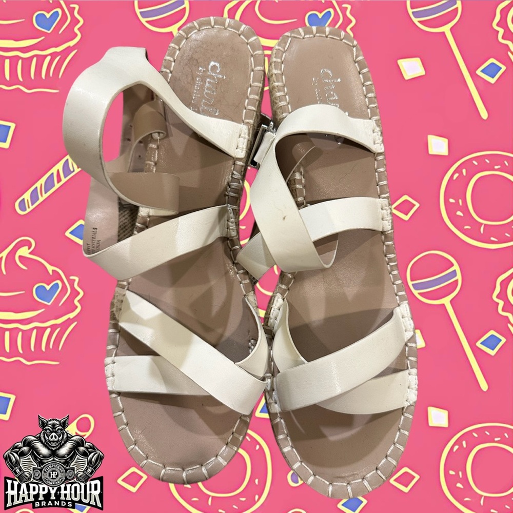 Charles by Charles David Women's Size 11M White Wedge Strappy Sandals